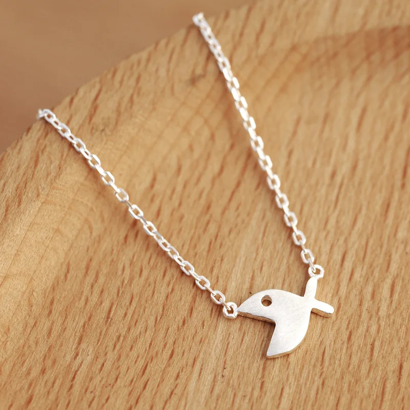open fish necklace women 100% 925 Sterling silver nacklace Jewellery Clavicle chain pendant charms gift