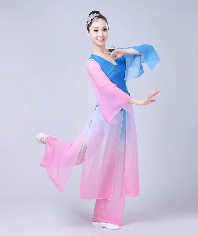 Рукава воды Традиционный китайский национальный костюм ханьфу сценическая одежда народное платье hanfu Женский сценический костюм, одежда для выступлений