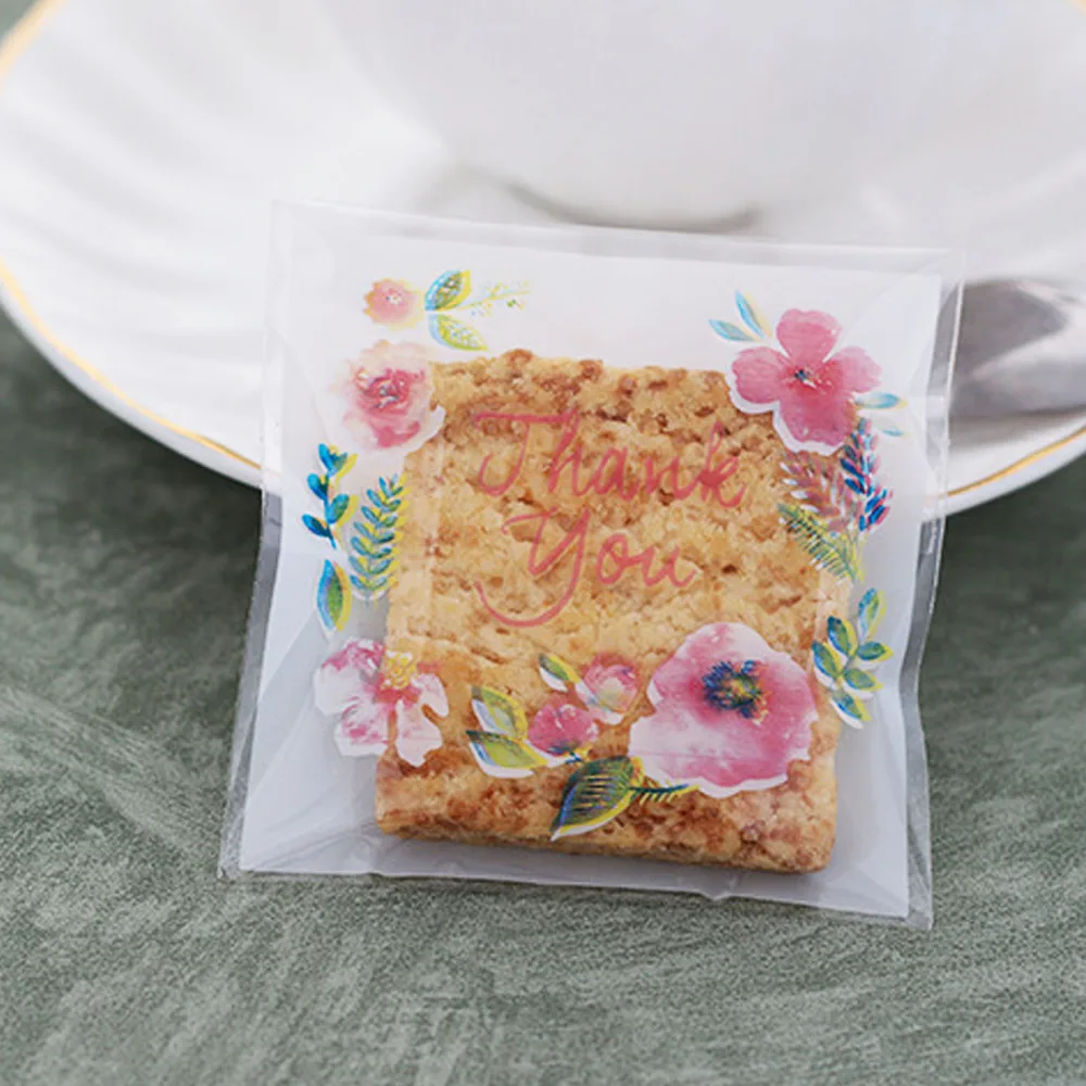 

Behogar 200 PCS Self Adhesive Cookie Candy Snack Handmade Soap Package Gift Bags Pouch 4 x 4inch 5.5 x 5.5inch Accessories
