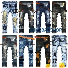 Mens Ripped Jeans 2019 Brand Fashion Luxury Designer Men s Clothing Jeans Para Hombre Skinny Pants Plus Size pour femmes jeans Mens Ripped Jeans 2019 Brand Fashion Luxury Designer Men s Clothing Jeans Para Hombre Skinny Pants Plus Size pour femmes jeans