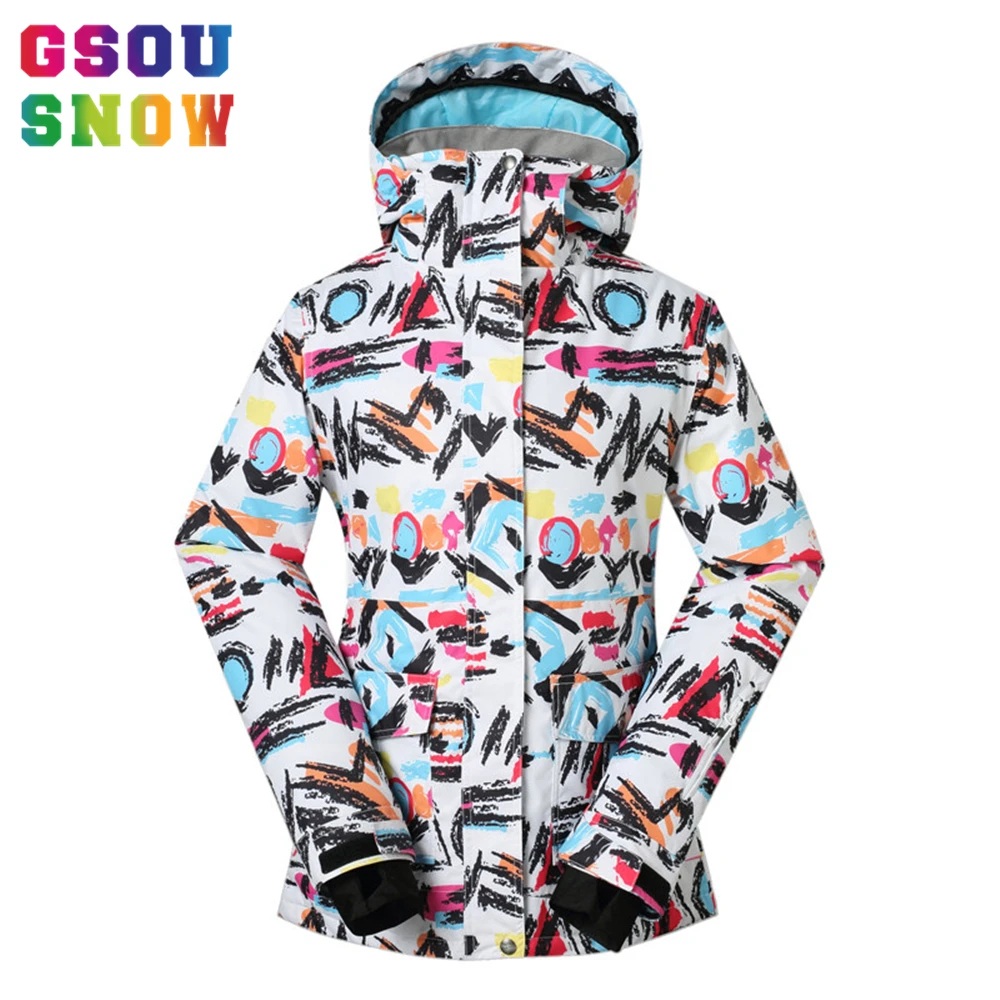 GSOU SNOW women's Winter 30 Degree Ski Jacket Waterproof Breathable