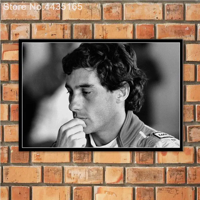 Постеры и принты Ayrton Senna Da Silva F1 гонщик Чемпион художественный плакат Настенная картина холст живопись для гостиной домашний декор - Цвет: Светло-желтый