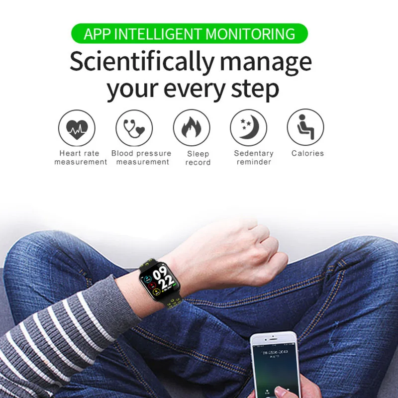 Preise VERYFiTEK F8 Volle Touchscreen Smart Uhr Blutdruck Fitness Tracker IP67 Herz Rate Monitor Männer Frauen Kinder Smartwatch
