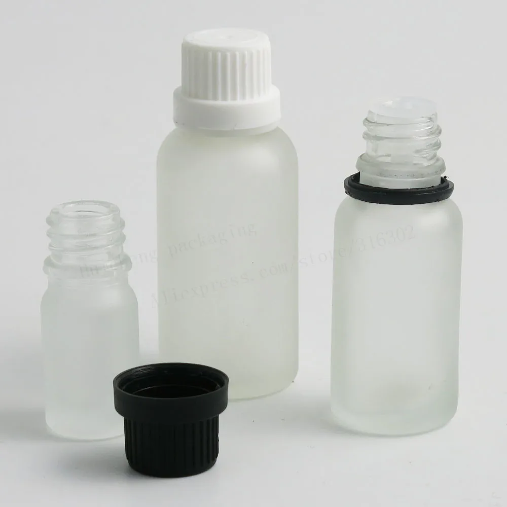 200 х 5 мл 10 мл 15 мл 20 мл 30 м 50 мл 100 мл матированное стекло бутылки эфирное масло контейнеры с белый черный Пластик крышками