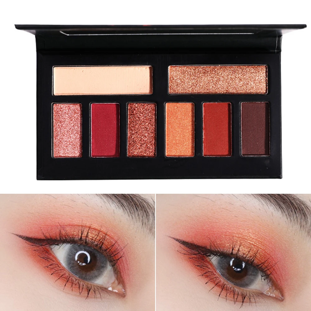 

8 Color Art Eye Shadow Plate Matte Pearl Maple Leaf Red Eyeshadow Palette Glitter Lasting Eye Shadow Palettes Makeup Cosmetics