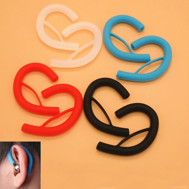

4pcs/2pairs 4color Silicone Earphone Clip Hook Earhook Headphone Ear hook hanger for Universal Headset Earphone
