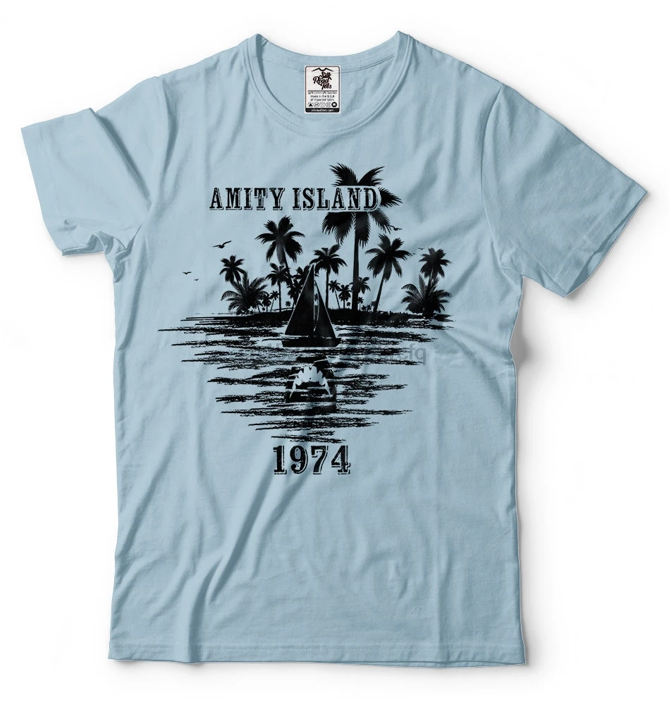 

Amity Island Orca Whale T-shirt Popular Culture Movie T-shirt Beach Boat Tee
