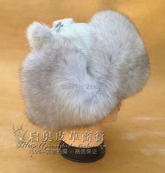 

Children Winter Plus Size Thicken Fox Fur Bombers Hats Child Boy Girl Oversized Warm Ear Protection Fox Fur Caps Hats