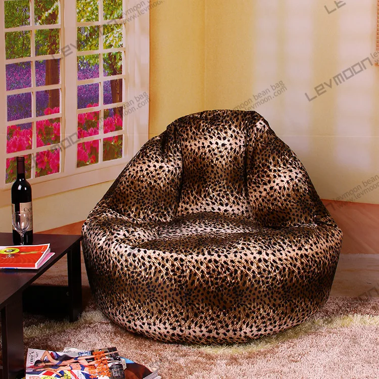 Free Shipping Leopard Print Bean Bag Sofa 100cm Diameter Animal