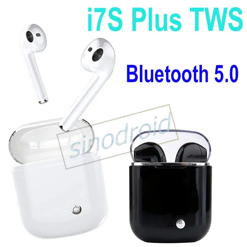 

i7S Plus TWS Bluetooth 5.0 Wireless Earphone With Glossy Charging Case Mini Sports in-ear Earbuds Twins Air Pods For iPhone