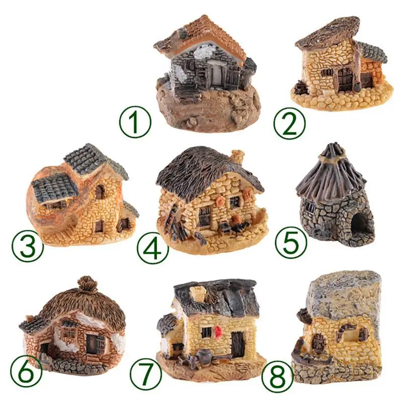 

1 Pcs 15 Style Mini Small House Cottages DIY Toys Crafts Figure Moss Terrarium Ornament Landscape Fairy Garden Supplies