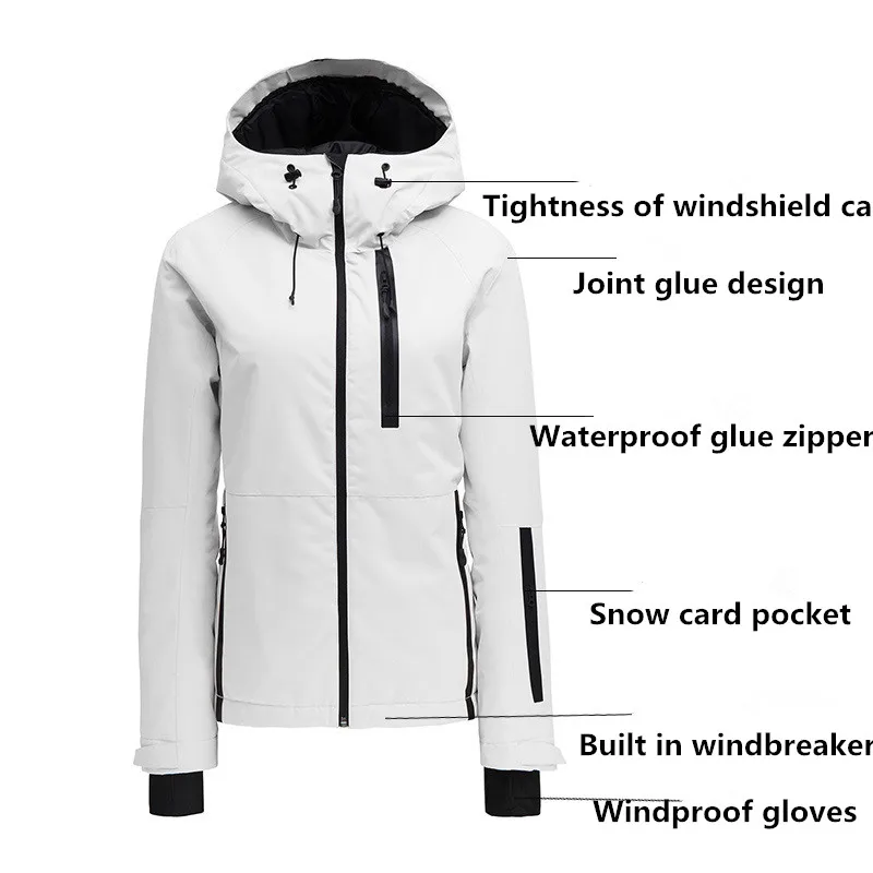 Новинка, Женская лыжная куртка для сноуборда+ штаны, ветрозащитная, водонепроницаемая, утолщенная, термальная, для улицы, спортивная одежда, для кемпинга, верховой езды, лыжные костюмы