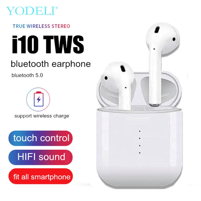 

i10 Tws Bluetooth Earphone Earbuds Mini Wireless Headphones Sport Bluetooth Handsfree Headset with Mic for Phone iPhone xiaomi