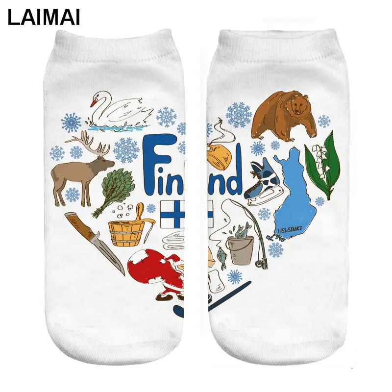 RUNNING CHICK finland love 3d печать забавные носки для беременных Оптовая и Прямая поставка
