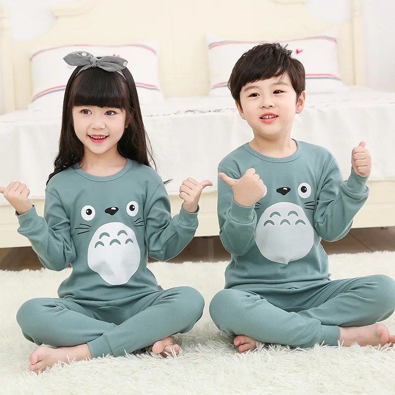 New Autumn Boys Girls Sleepwear Cartoon Pajamas Sets Long Sleeved Pyjamas Kids Children's Homewear Night Suit Pijama Infantil - Цвет: JBA-14