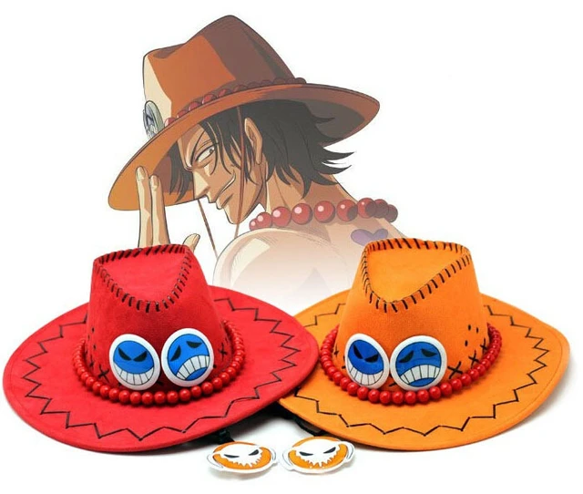Um pedaço ace chapéus de camurça anime dos desenhos animados cosplay  adereços chapéu de cowboy para homens feminino protetor solar chapéu chapéu
