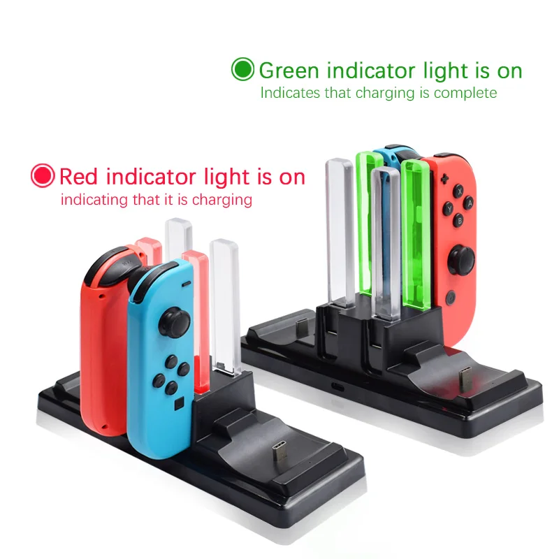 Зарядная док станция для контроллера Nintendo LED зарядное устройство Switch геймпад