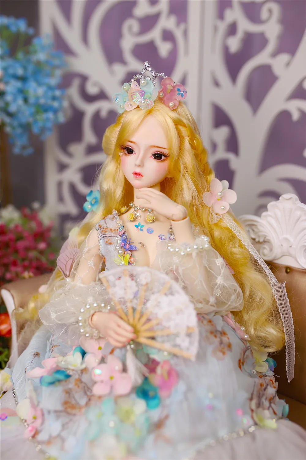 Dream Fairy 1/3 bjd кукла 62 см, кукла на заказ, Золотая одежда для волос, обувь, корона, подарок для девочки