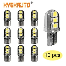 T10 lâmpadas led canbus para carro, luz 194 168 w5w, lâmpada para estacionamento, silicagel 6smd, apuramento automático de cunha, com 10 peças lâmpada de instrumento da lâmpada,