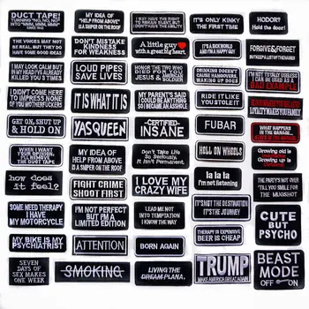 

Sewing Iron On Embroidered Letters Patches Slogan Words Gothic Embroidery Badges For Bag Jeans Hat T Shirt DIY Appliques Craft