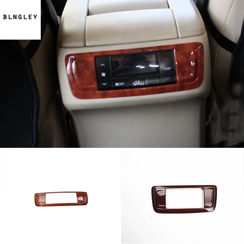 

1pc ABS wooden grain rear air conditioning outlet control panel decoration cover for 2015-2017 Toyota Highlander car accessories