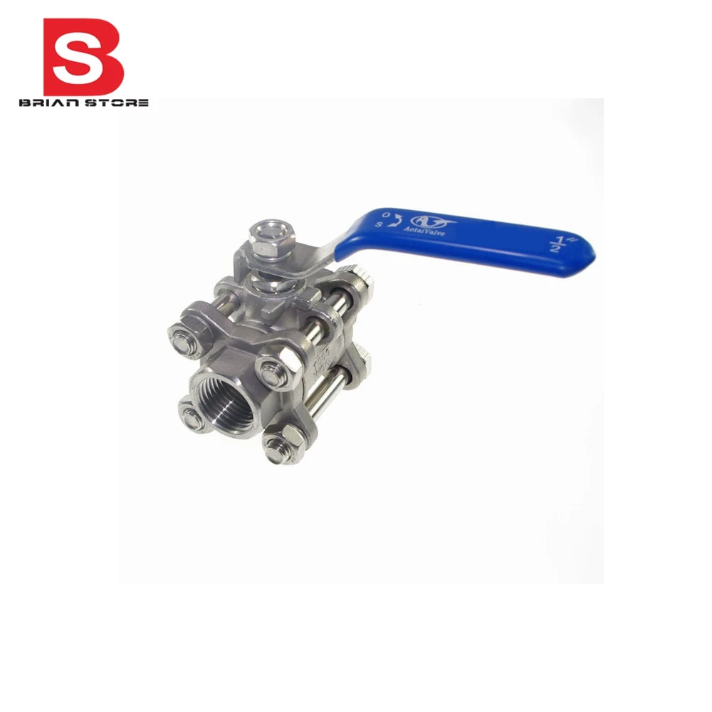 DN15 G1/2 &quotЖенский 3 Piece Полный порты 304 нержавеющая сталь шаровой клапан|steel ball valve|ball
