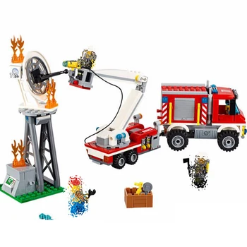 

brand 02083 City Scaling Ladder Fire Engines Rescue Truck DIY Building Blocks education toys for Kids gifts Compatible With Toys