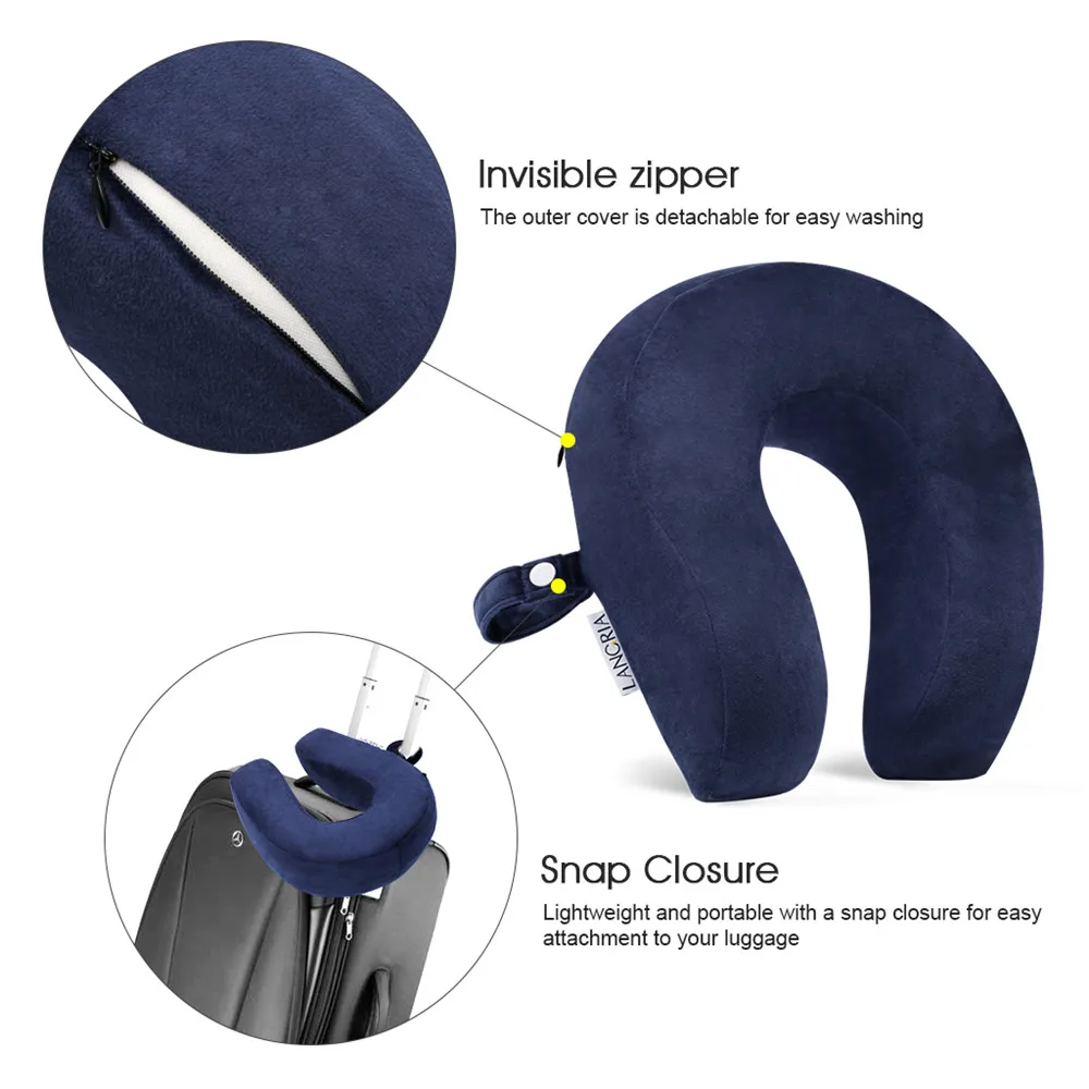 LANGRIA New U-Shaped Ergonomic Memory Foam Travel Car Air Flight Neck Pillow Support Headrest Cushion Soft Nursing Cushion 04