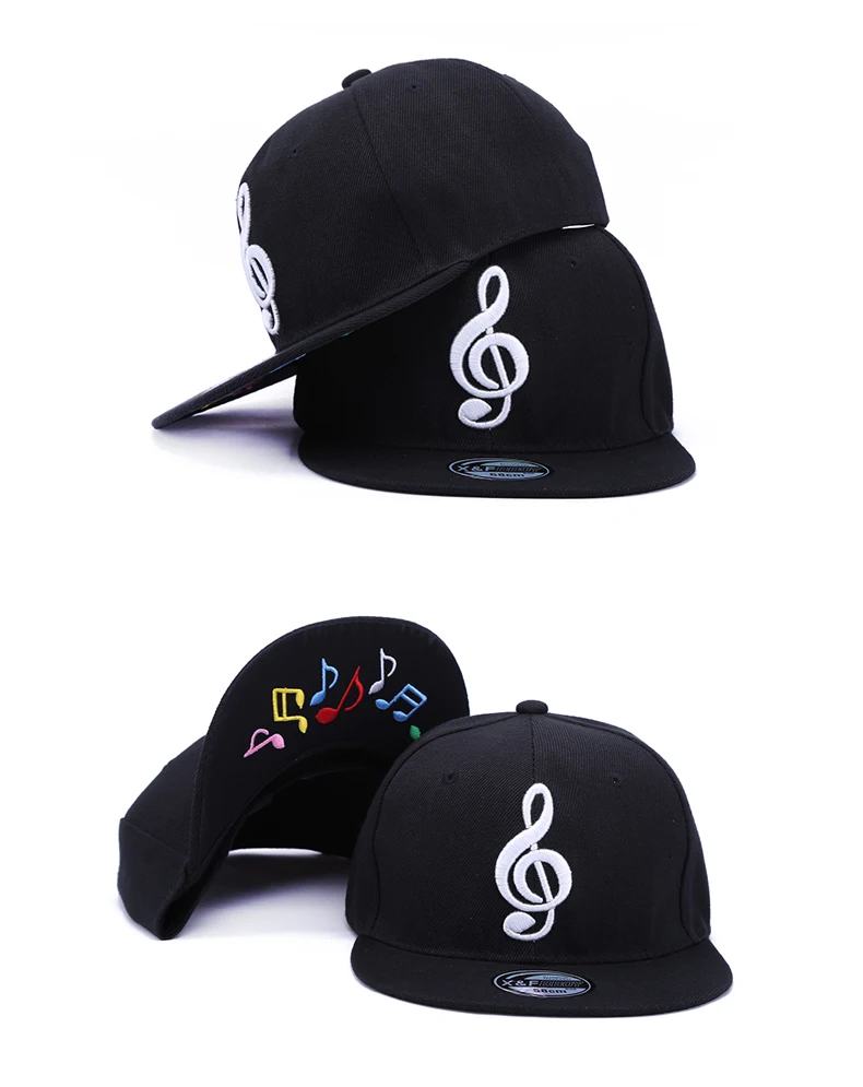 

Free shipping New Baseball Cap Korean version music notes embroidery casual cap hip hop hat Men and women wild sun hat