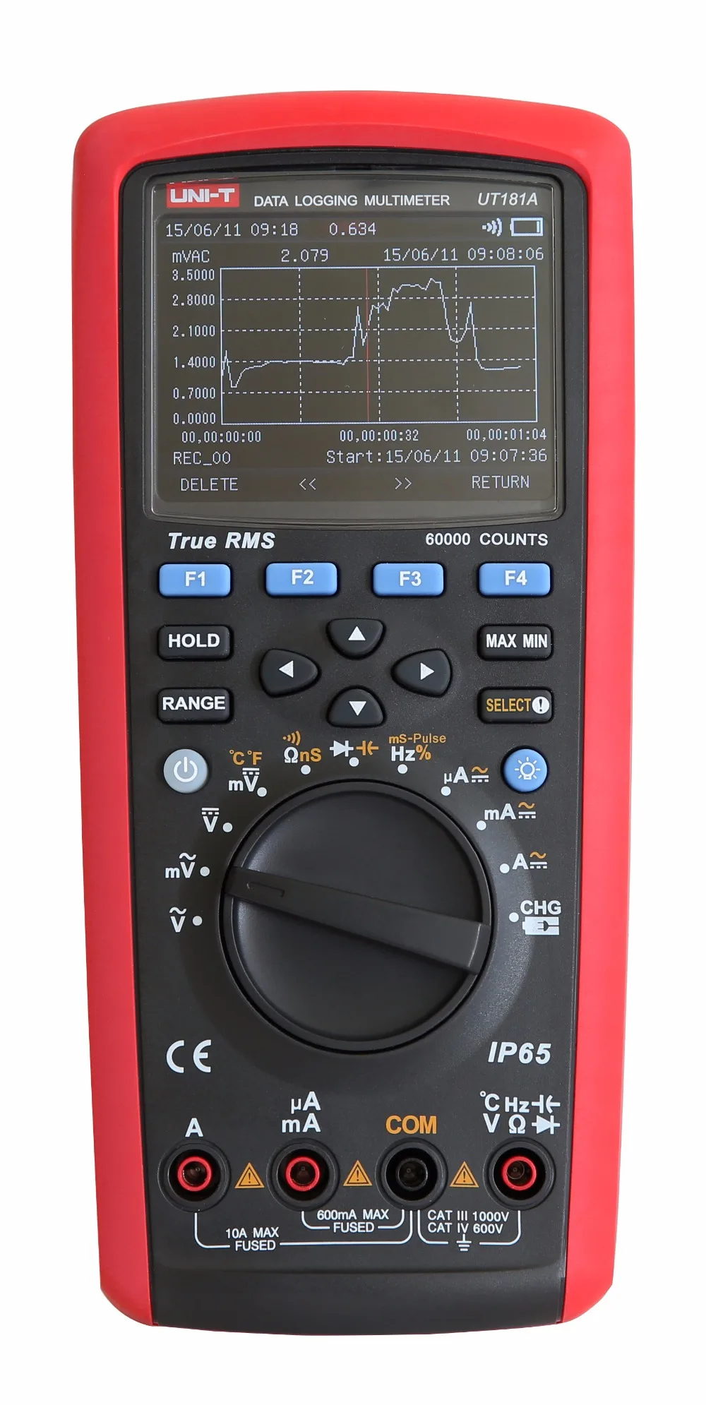 UNI-T UT181A True RMS регистрация данных 60000 отсчетов DMM Сопротивление Емкость температура частота цифровой мультиметры водонепроницаемый