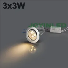 DHL, 50 шт., светодиодный, 3 Вт, 9 Вт, круглый светильник, встраиваемый потолочный светильник, белый корпус, светильник для украшения дома, AC85-265V Светодиодный точечный светильник