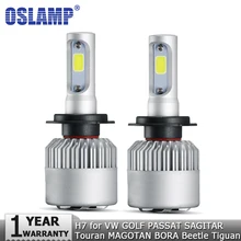 Oslamp H7 Hi lo луч автомобильная светодиодная лампа для фары COB 72 Вт 8000 лм налобный фонарь для VW GOLF PASSAT SAGITAR Touran MAGOTAN BORA Beetle Tiguan