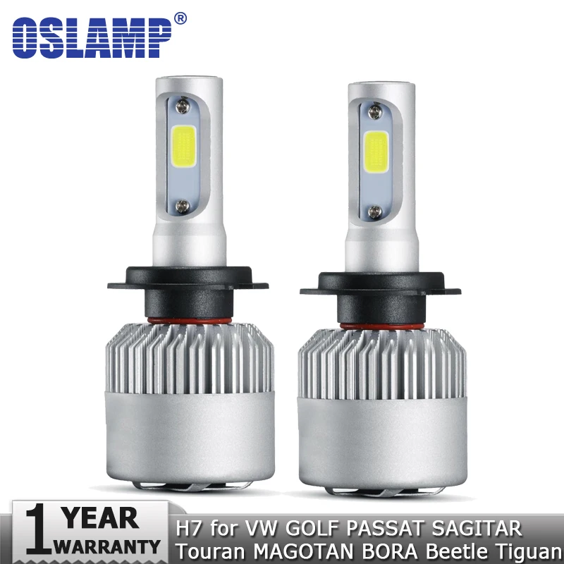 

Oslamp H7 Hi lo Beam Car LED Headlight Bulb COB 72W 8000lm Headlamp for VW GOLF PASSAT SAGITAR Touran MAGOTAN BORA Beetle Tiguan
