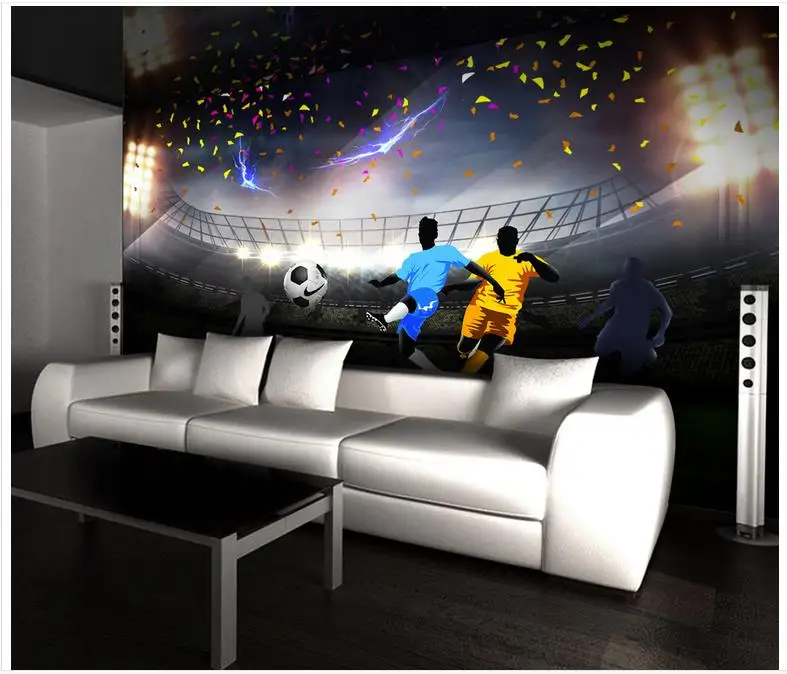 

Высококачественные пользовательские 3d обои, 3d настенные фрески, обои высокой четкости с изображением футбольного поля, 3D настенное украшение, картина, Настенный декор для комнаты