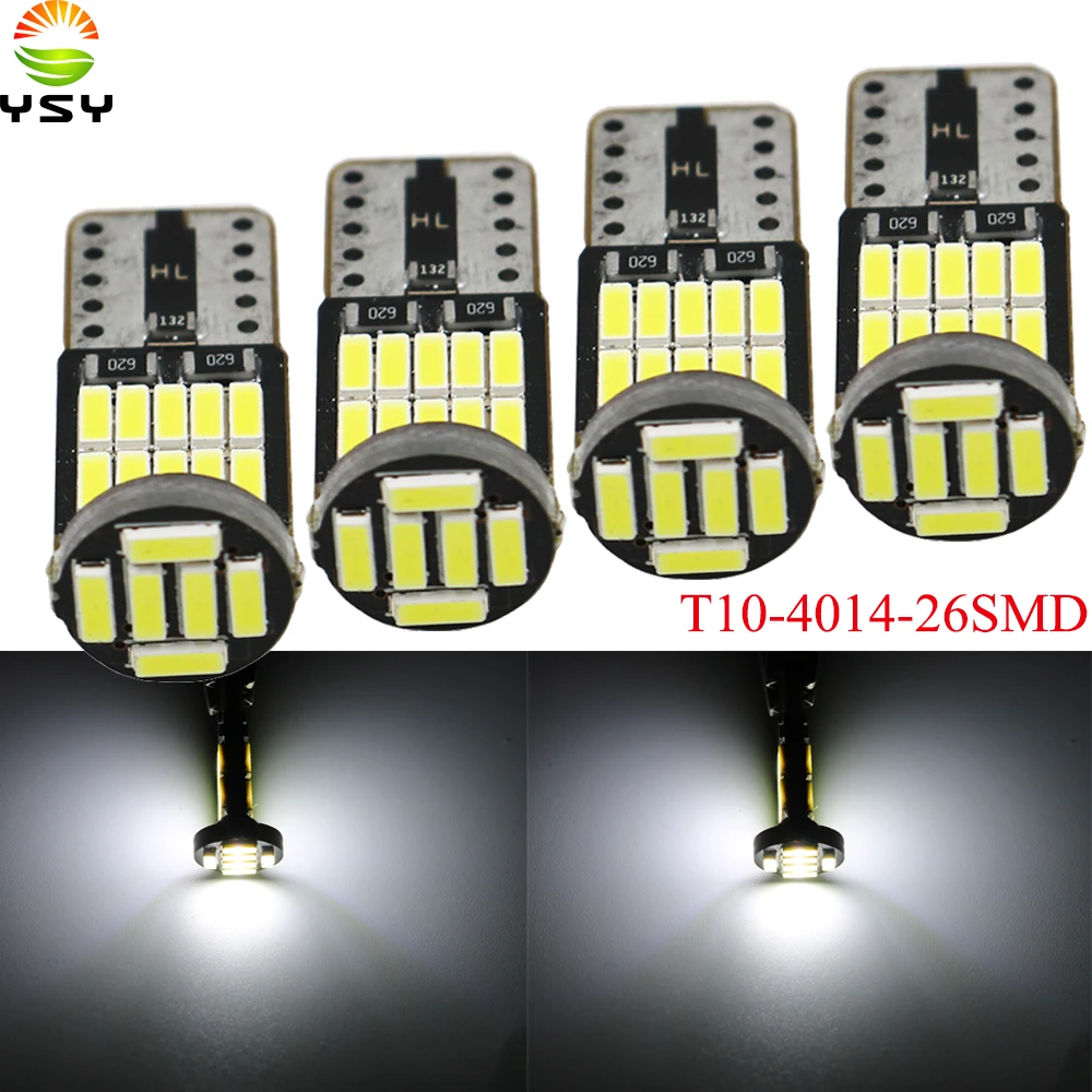 YSY 300x Новый t10 w5w led белый 26SMD 4014 лампы 194 168 501 Светодиодная лампа авто интерьерный