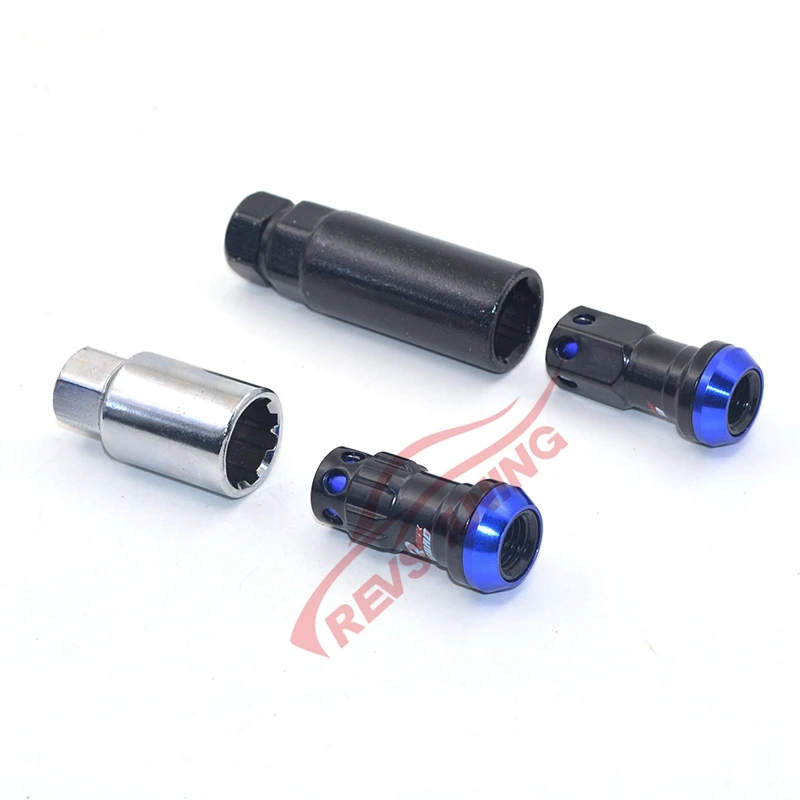 44mm M12x1.5 M12x1.25 Red Cap Close End Anti-Theft Security Steel Car Racing Wheel Nuts Wheel Rim Locking Lock Lug Nuts