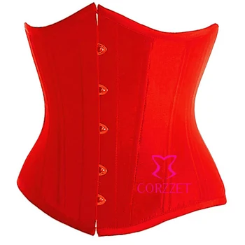 

7 Colors Satin Red Sexy Women Latex Best Cincher Waist Trainer Corset Underbust Corselet Boned Cupless Bustier Short Top S-2XL