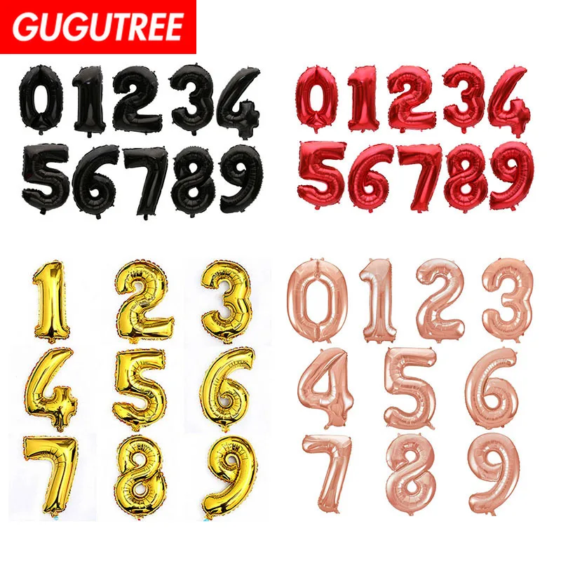 

GUGUTREE PARTY 32inch rose gold red balck number foil ballon wedding event christmas halloween festival birthday party PD-99