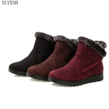 Новая модная женская зимняя обувь; женские ботильоны; Новинка; 3 цвета; модные повседневные теплые женские зимние ботинки на плоской подошве