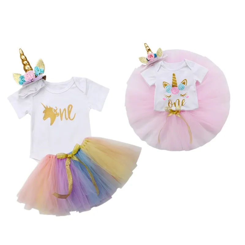 

Newborn Baby Girl 1st Birthday Floral Party Costume Sunsuit Set 2Pcs Kids Toddler Girls Romper Bodysuit Tutu Skirt Dress Clothes