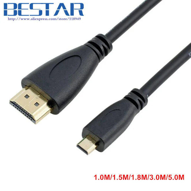 HDMI Micro HDMI V1.4 мужчинами Micro HDMI Тип D к HDMI Тип кабель 1 м 1.5 м 1.8 м 3 м 5 М 1080 P 1440 P для HDTV PS3 Xbox 3D ЖК-дисплей