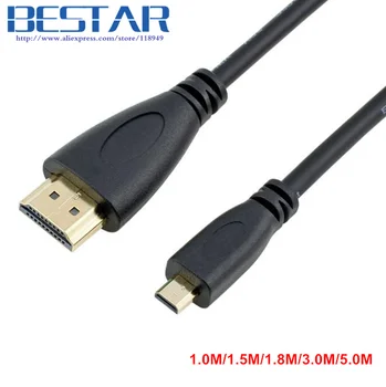 

HDMI Micro hdmi V1.4 Male to Male Micro HDMI Type D to HDMI Type A Cable 1m 1.5m 1.8m 3m 5m 1080p 1440p for HDTV PS3 XBOX 3D LCD