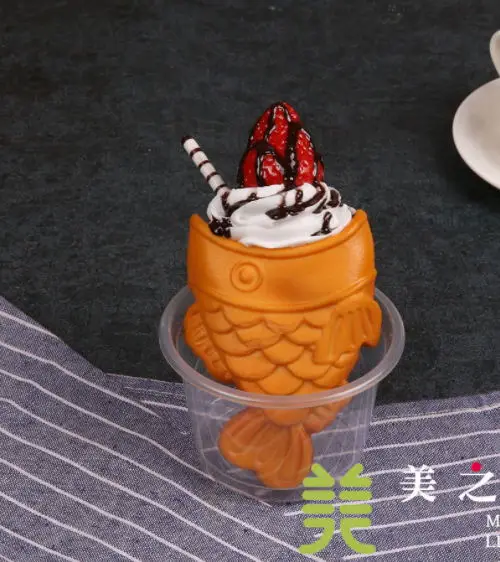 Поддельная рыба мороженое конус модель дисплей Имитация еды taiyaki образец ДЕСЕРТ