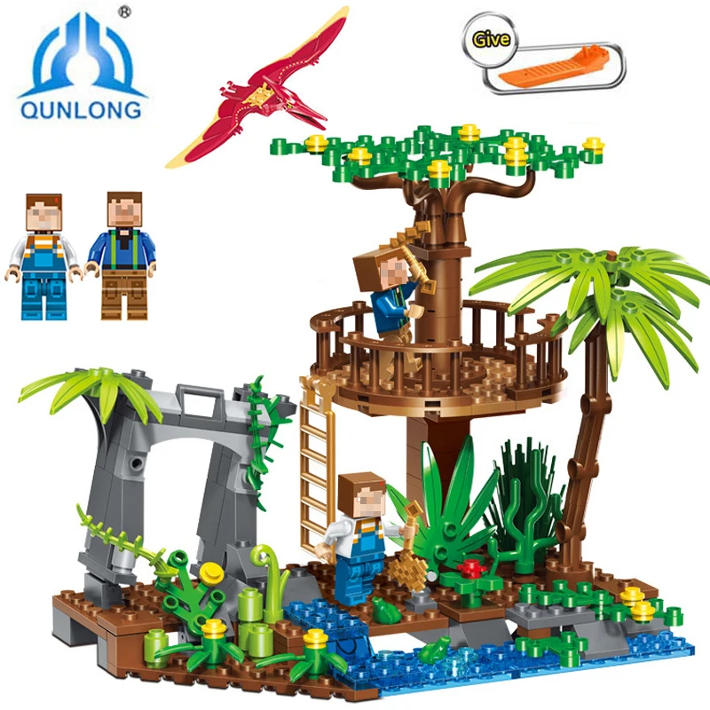 

qunlong Village Forest Building Blocks Compatible Lepine Boy Girl Toys Compatible Legoings Minecraft Bricks For Children Gift