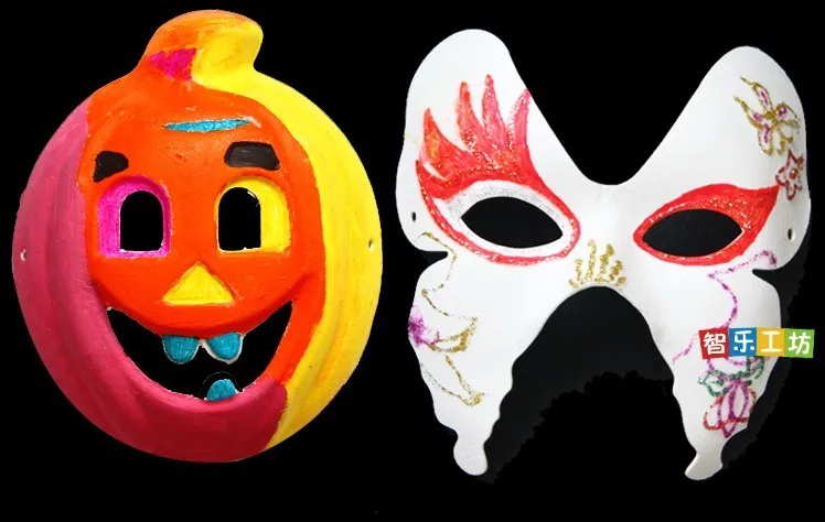 Вечерние Маски/маски на Хэллоуин/белая Экологически чистая целлюлоза/Маска из ПВХ