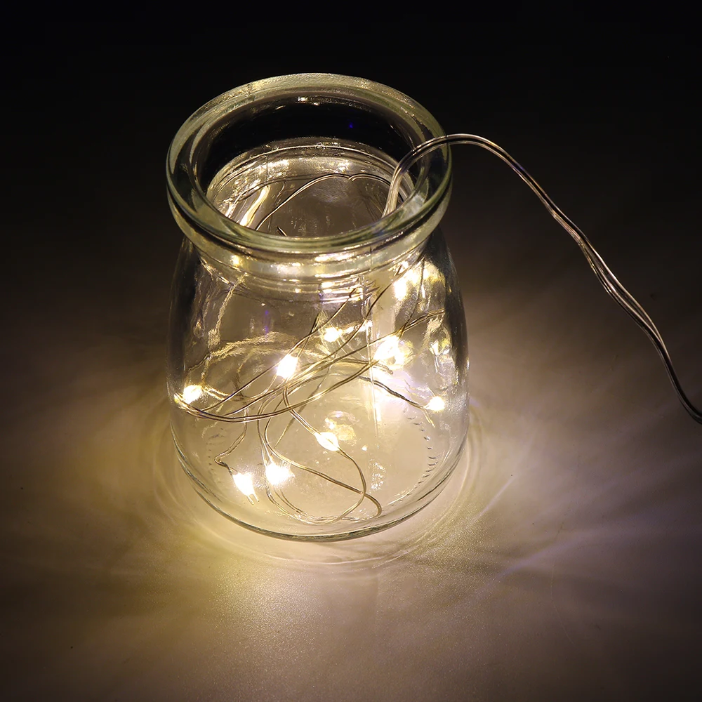 

1PC 1 Meter LED Battery Powered Micro Rice Wire Copper Fairy String Light Party Holiday Wedding Night Lighting Decor Lamp