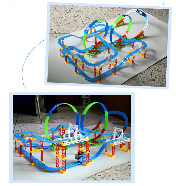 Трек Многослойные горки поезд игрушки DIY Строительство Модель игрушки автомобиля игрушки для детей, Крытый электрические игрушки для