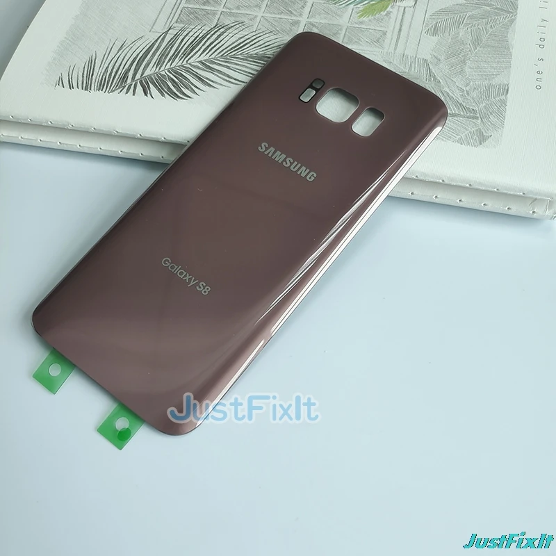 Для SAMSUNG Galaxy S8 G950 + S8Plus G955 Задняя крышка батареи Дверь стеклянная Корпус чехол