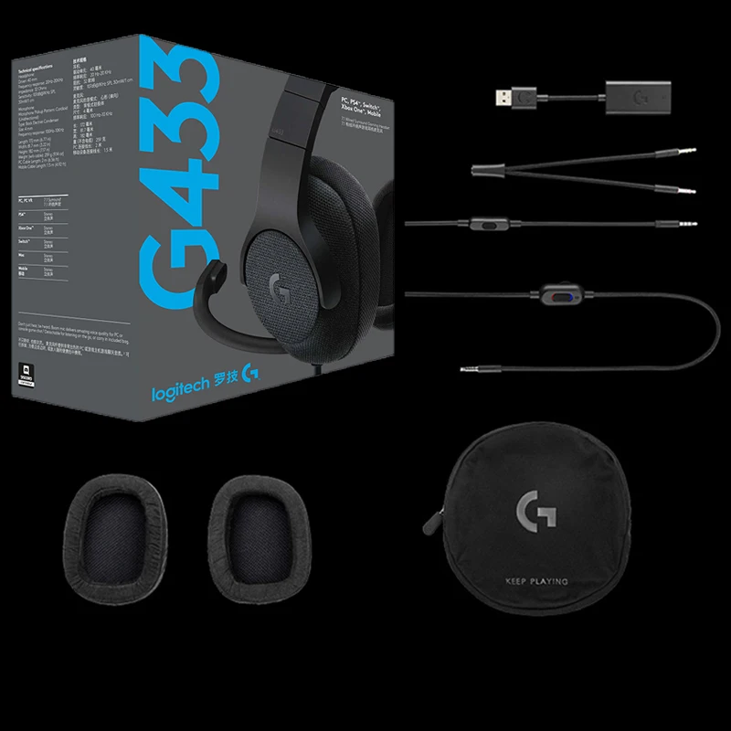 Игровые наушники Logitech G433 7 1 Surround для всех геймеров проводная гарнитура с