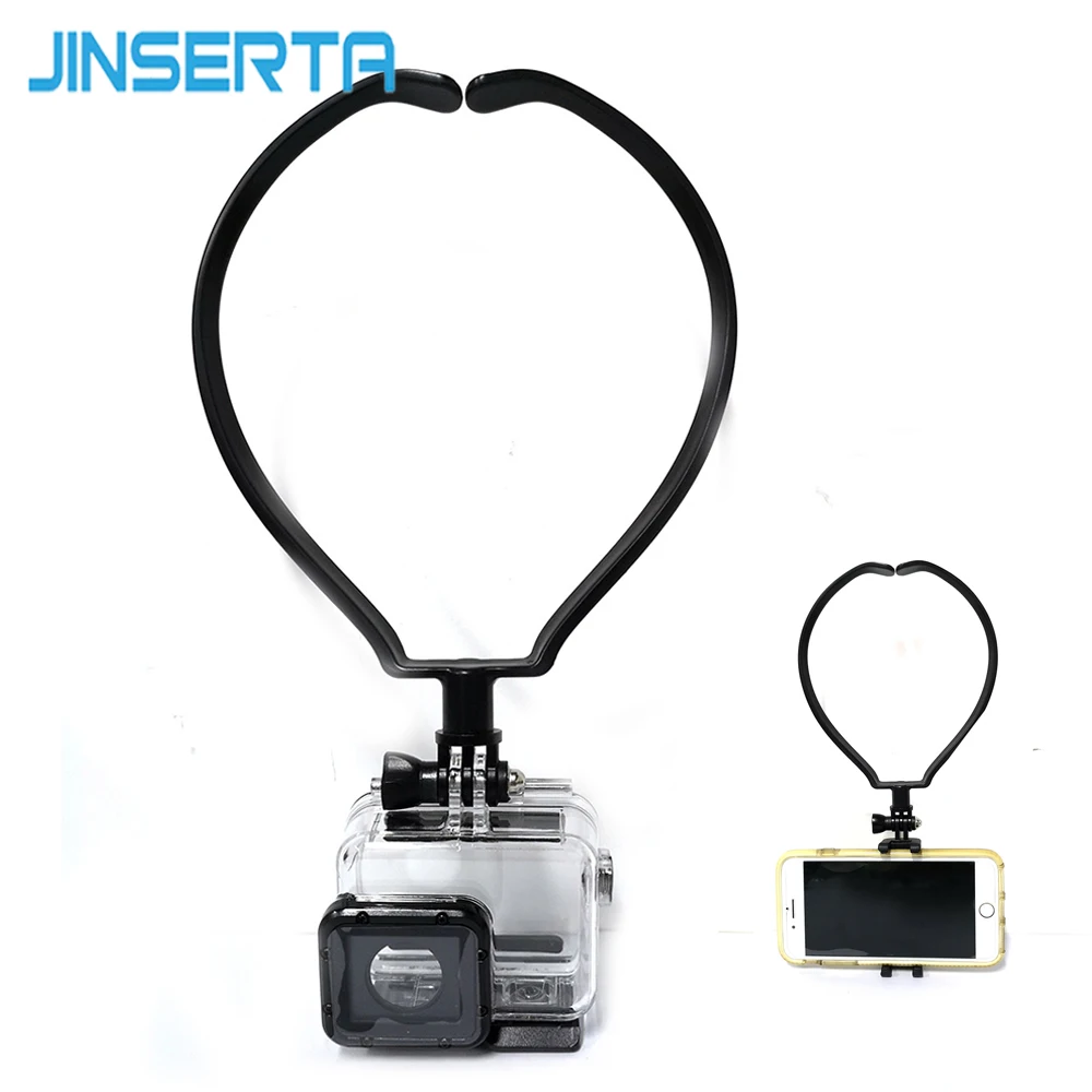 JINSERTA держатель для камеры на шею для GOpro 7 6 5 xiaomi yi Hands Free держатель для телефона удобный держатель для смартфона до " камеры